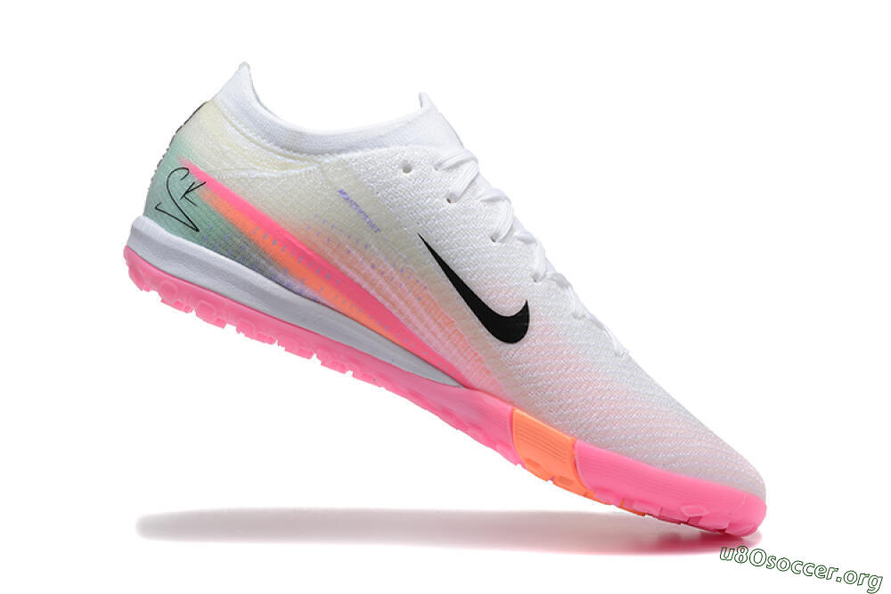 Nike Air Zoom Mercurial Vapor 16 Elite TF Football Shoes - White/Black/Pink 7