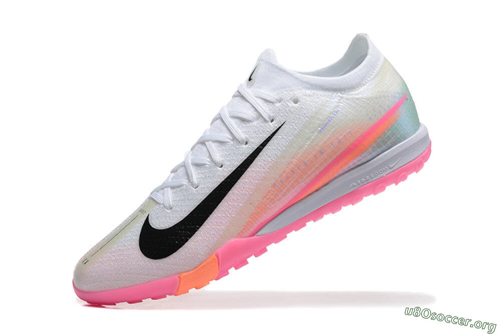 Nike Air Zoom Mercurial Vapor 16 Elite TF Football Shoes - White/Black/Pink 8