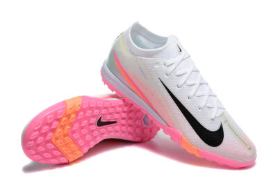 Nike Air Zoom Mercurial Vapor 16 Elite TF Football Shoes - White/Black/Pink
