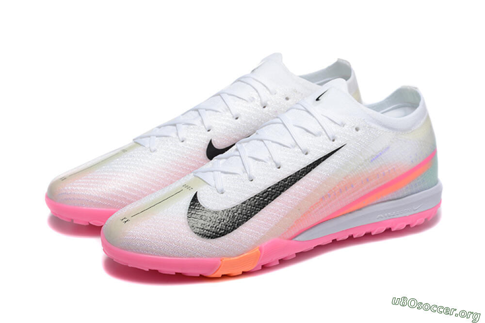Nike Air Zoom Mercurial Vapor 16 Elite TF Football Shoes - White/Black/Pink 5