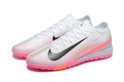 Nike Air Zoom Mercurial Vapor 16 Elite TF Football Shoes - White/Black/Pink