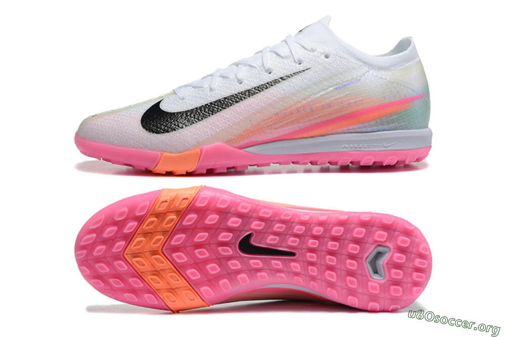 Nike Air Zoom Mercurial Vapor 16 Elite TF Football Shoes - White/Black/Pink 1