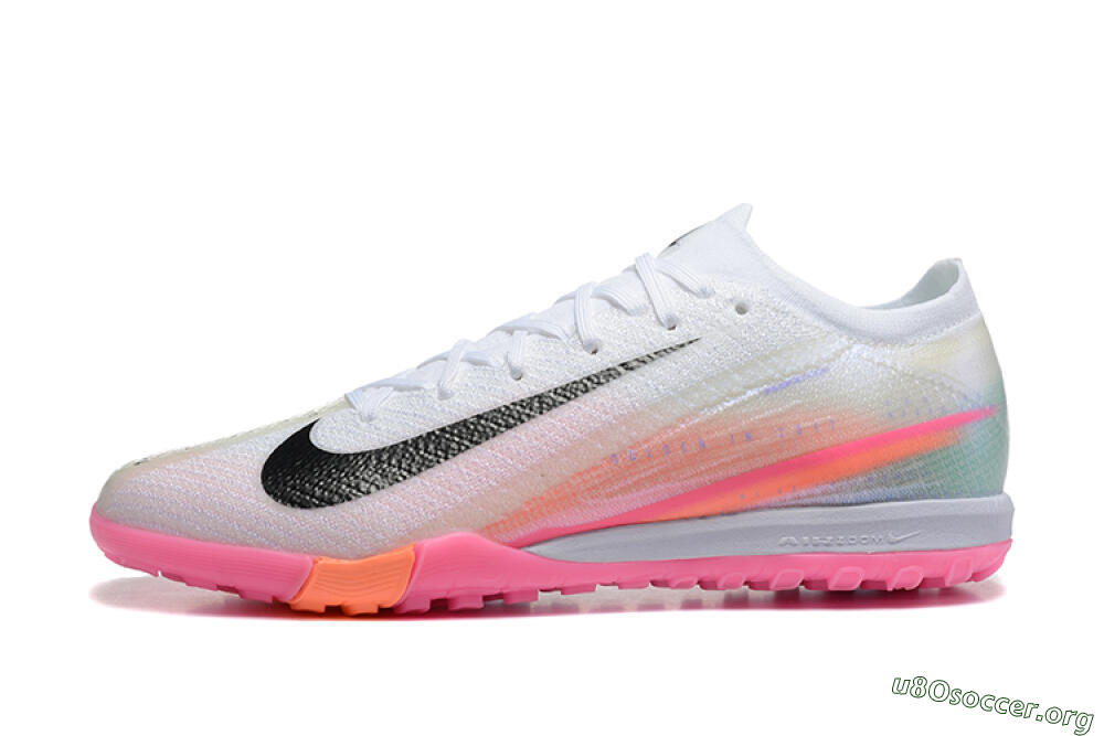 Nike Air Zoom Mercurial Vapor 16 Elite TF Football Shoes - White/Black/Pink 3