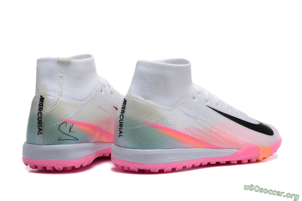 Nike Air Zoom Mercurial Superfly 10 Elite TF Football Shoes - White/Black/Pink 9