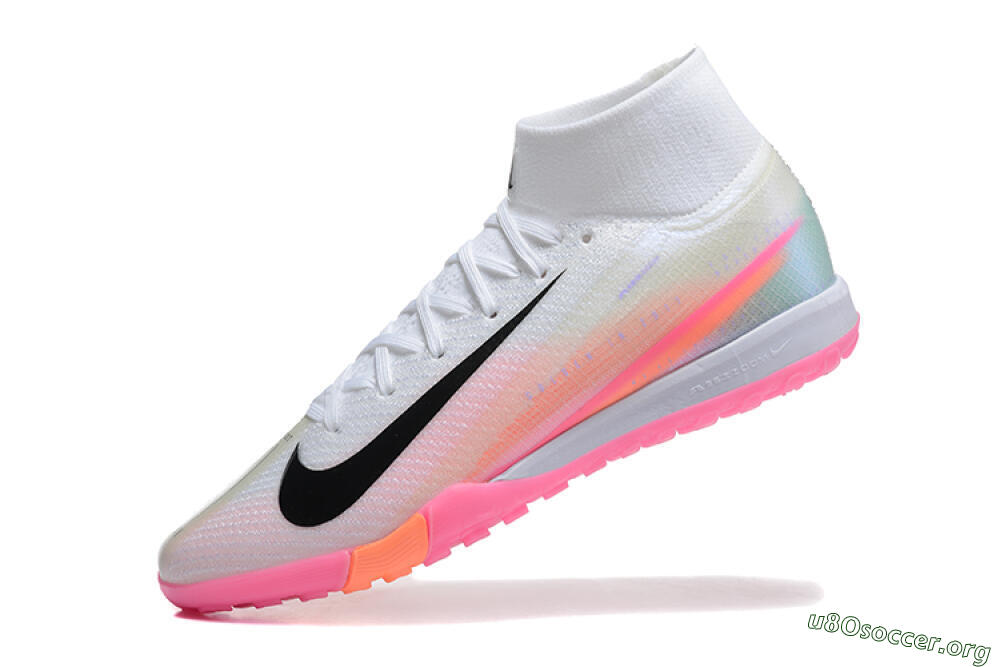 Nike Air Zoom Mercurial Superfly 10 Elite TF Football Shoes - White/Black/Pink 8