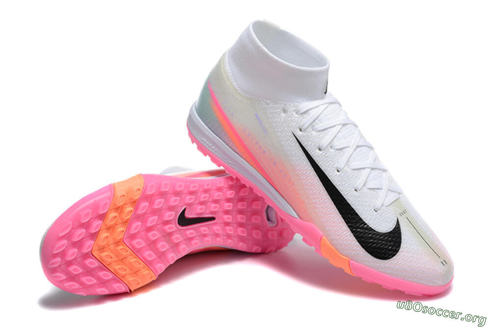 Nike Air Zoom Mercurial Superfly 10 Elite TF Football Shoes - White/Black/Pink 4