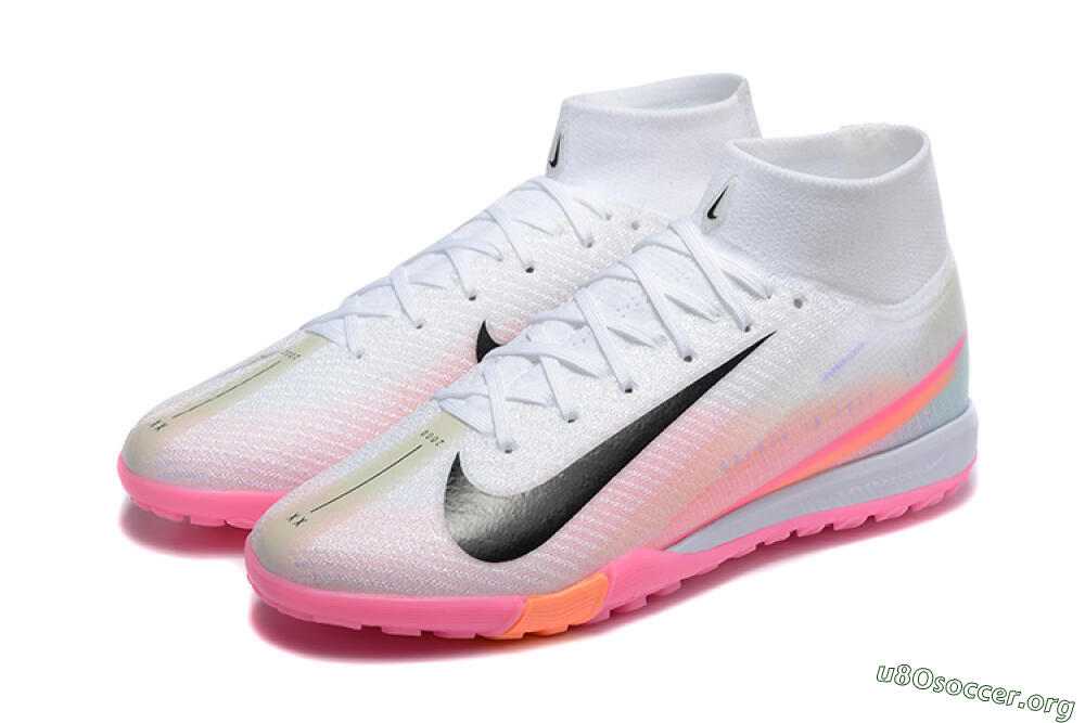 Nike Air Zoom Mercurial Superfly 10 Elite TF Football Shoes - White/Black/Pink 5