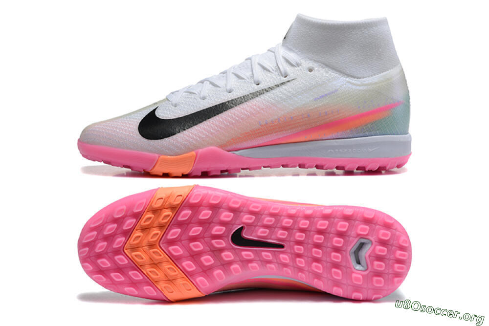 Nike Air Zoom Mercurial Superfly 10 Elite TF Football Shoes - White/Black/Pink 1