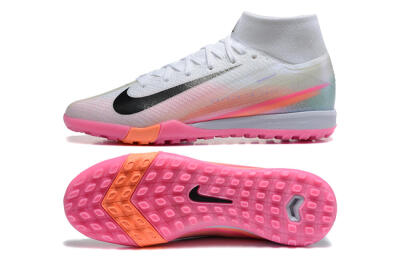 Nike Air Zoom Mercurial Superfly 10 Elite TF Football Shoes - White/Black/Pink
