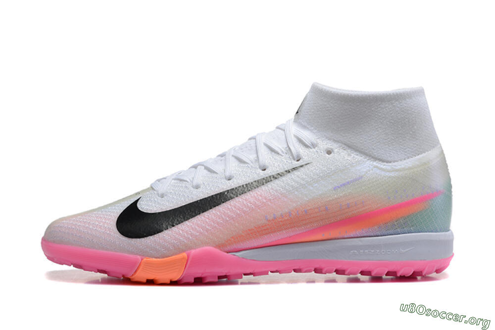 Nike Air Zoom Mercurial Superfly 10 Elite TF Football Shoes - White/Black/Pink 3
