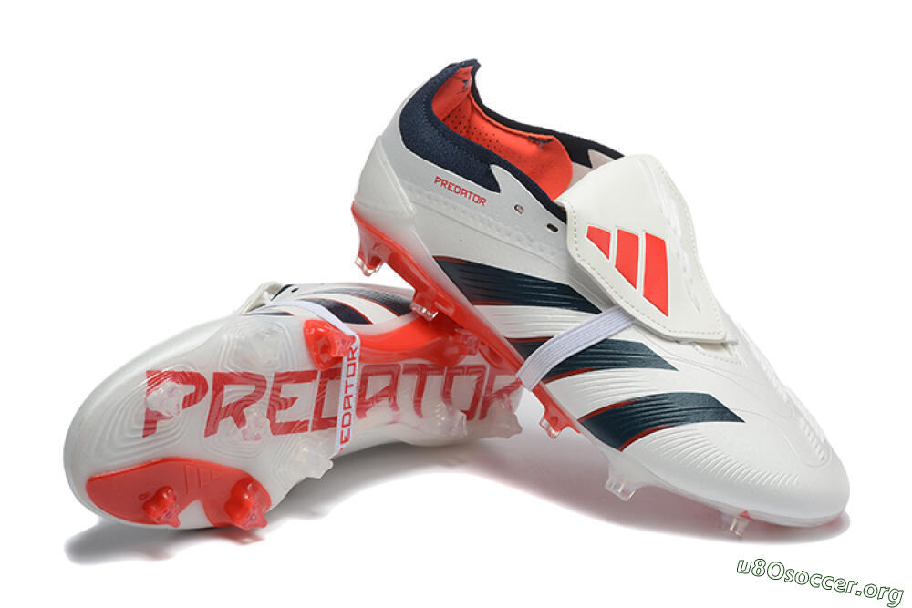 Adidas Predator 25 Elite Foldover Tongue FG Football Boots - Beige/Blue/Red 4