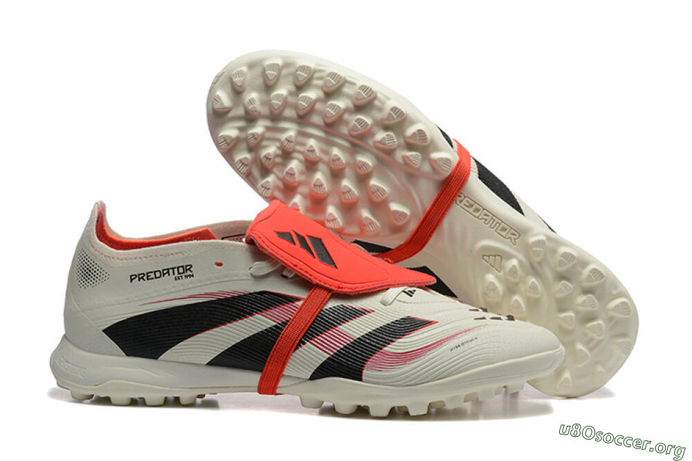 Adidas Predator 25 Elite Foldover Tongue TF Football Shoes - Beige/Black/Red 2