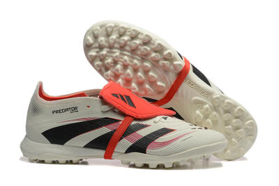 Adidas Predator 25 Elite Foldover Tongue TF Football Shoes - Beige/Black/Red