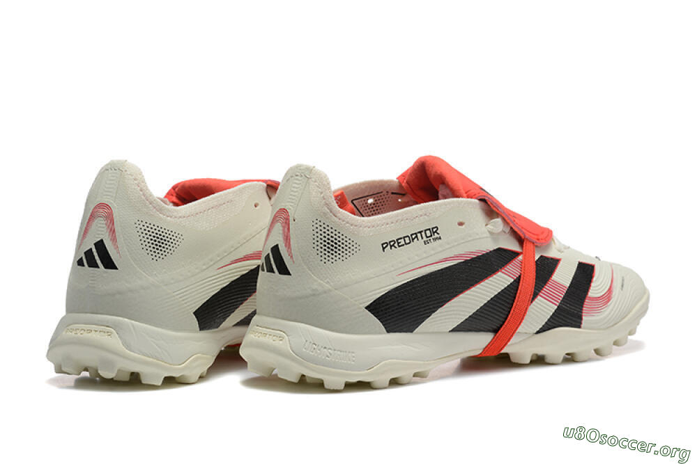 Adidas Predator 25 Elite Foldover Tongue TF Football Shoes - Beige/Black/Red 9