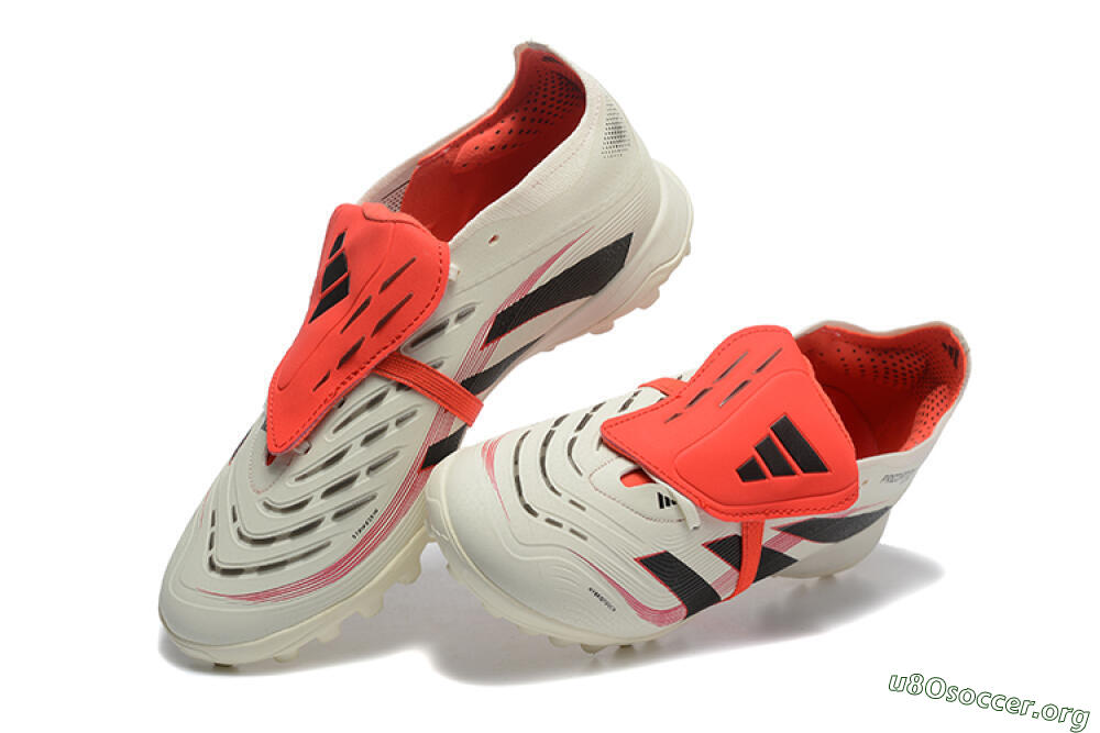 Adidas Predator 25 Elite Foldover Tongue TF Football Shoes - Beige/Black/Red 6