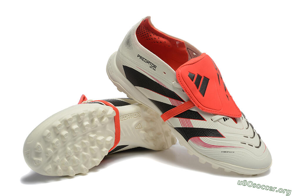 Adidas Predator 25 Elite Foldover Tongue TF Football Shoes - Beige/Black/Red 4