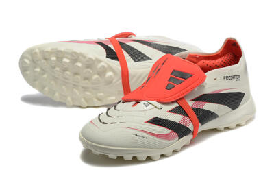 Adidas Predator 25 Elite Foldover Tongue TF Football Shoes - Beige/Black/Red