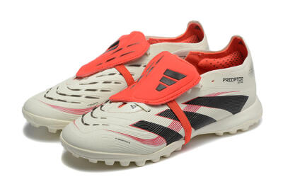 Adidas Predator 25 Elite Foldover Tongue TF Football Shoes - Beige/Black/Red