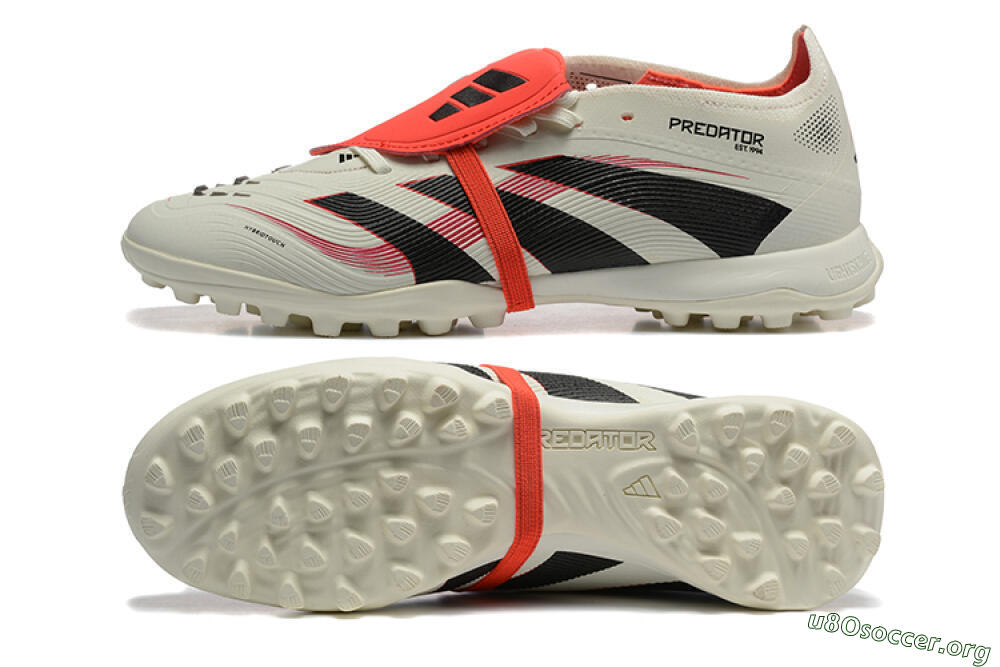 Adidas Predator 25 Elite Foldover Tongue TF Football Shoes - Beige/Black/Red 1