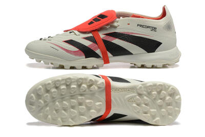 Adidas Predator 25 Elite Foldover Tongue TF Football Shoes - Beige/Black/Red