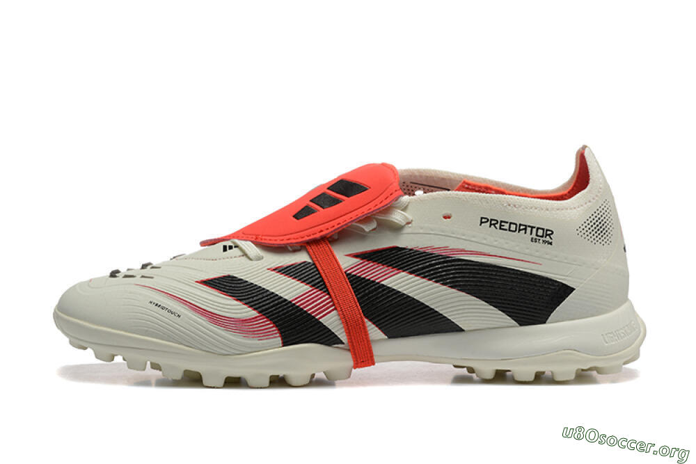 Adidas Predator 25 Elite Foldover Tongue TF Football Shoes - Beige/Black/Red 3