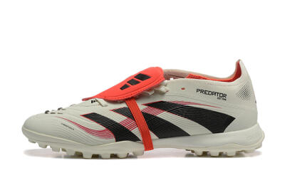 Adidas Predator 25 Elite Foldover Tongue TF Football Shoes - Beige/Black/Red