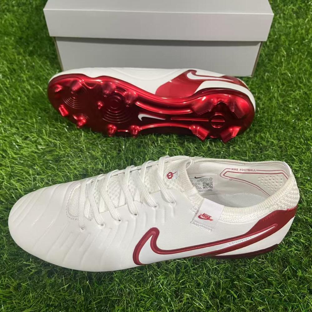 Nike Tiempo Legend 10 Elite FG Football Boots - White/Red