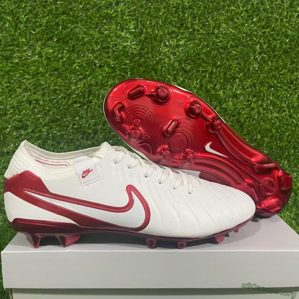 Nike Tiempo Legend 10 Elite FG Football Boots - White/Red