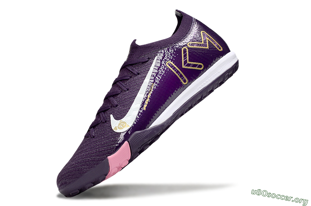 Nike Air Zoom Mercurial Vapor 16 Elite TF Football Shoes - Purple/White/Gold 6