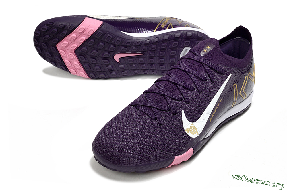 Nike Air Zoom Mercurial Vapor 16 Elite TF Football Shoes - Purple/White/Gold 0