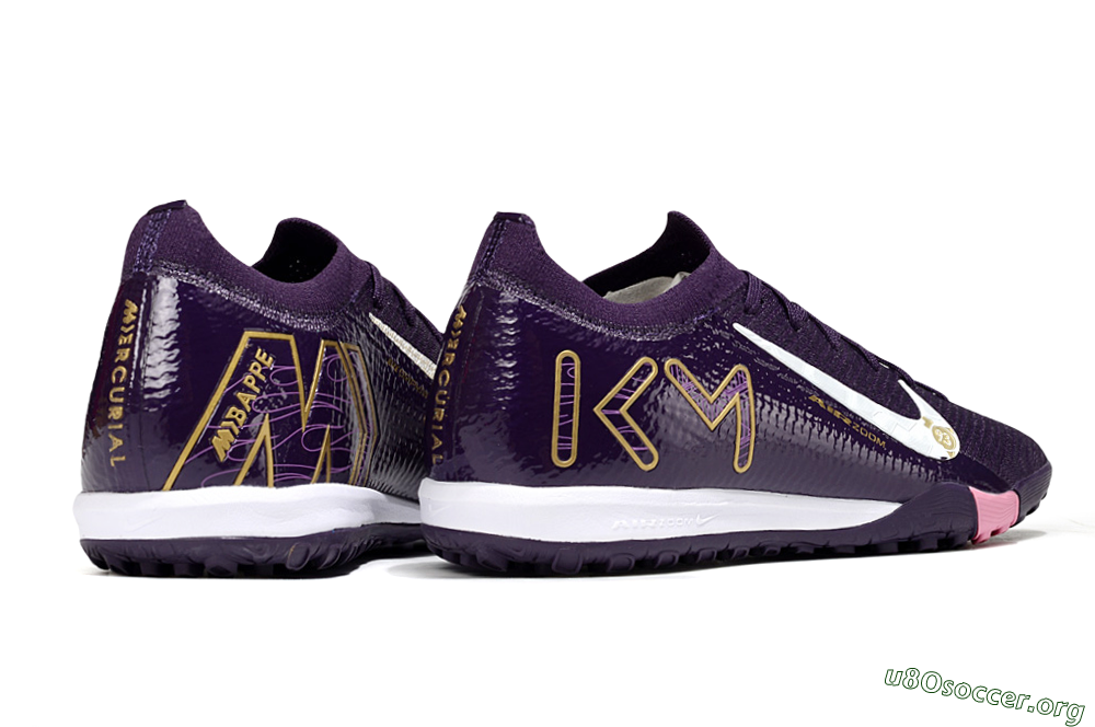 Nike Air Zoom Mercurial Vapor 16 Elite TF Football Shoes - Purple/White/Gold 7