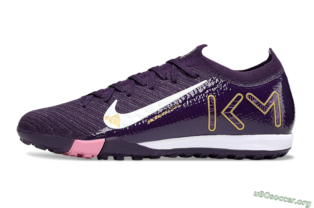 Nike Air Zoom Mercurial Vapor 16 Elite TF Football Shoes - Purple/White/Gold 3