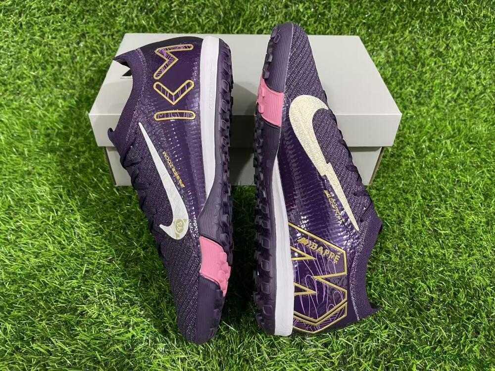 Nike Air Zoom Mercurial Vapor 16 Elite TF Football Shoes - Purple/White/Gold