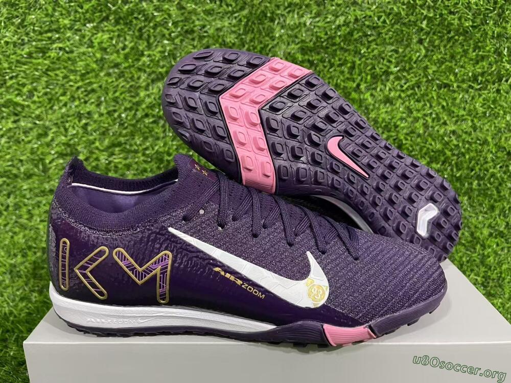 Nike Air Zoom Mercurial Vapor 16 Elite TF Football Shoes - Purple/White/Gold