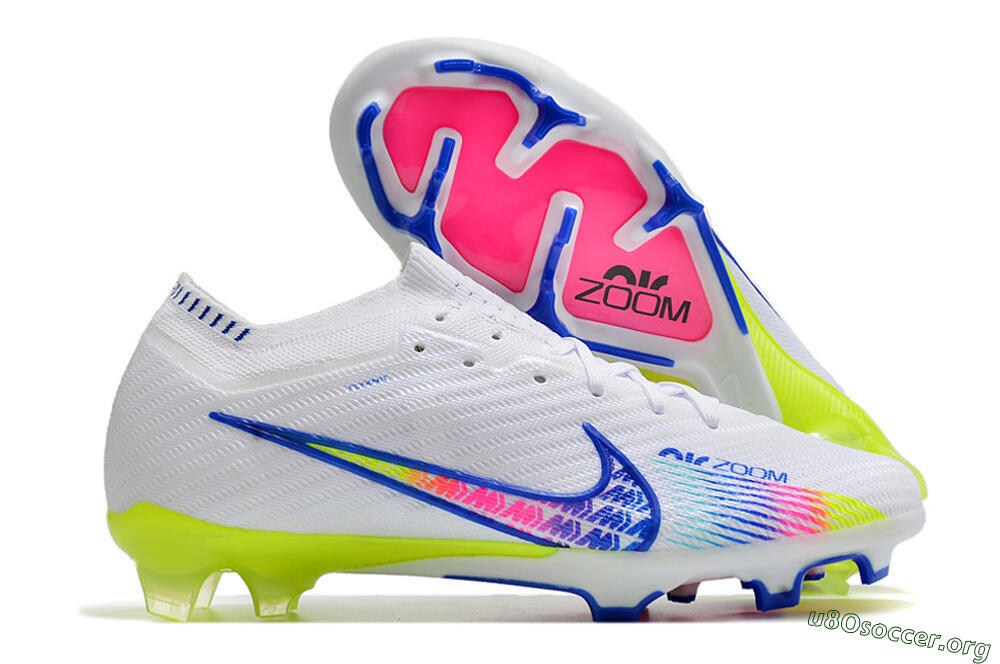 Nike Air Zoom Mercurial Vapor 15 Elite FG Football Boots - White/Blue/Pink/Yellow 2