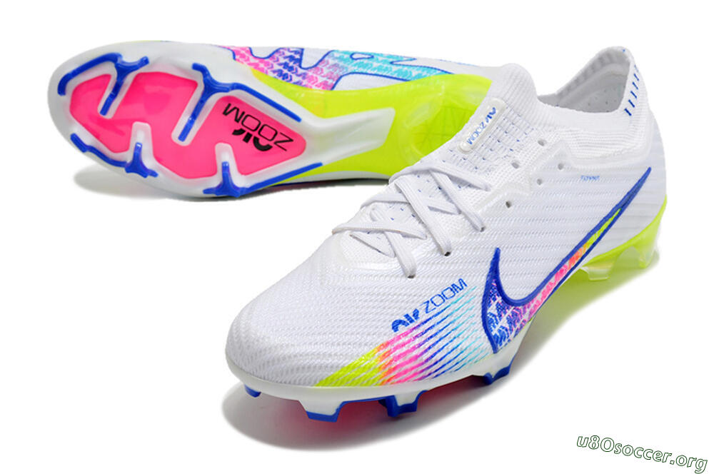 Nike Air Zoom Mercurial Vapor 15 Elite FG Football Boots - White/Blue/Pink/Yellow 0