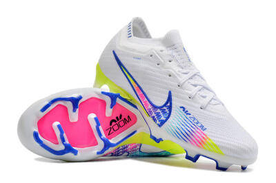 Nike Air Zoom Mercurial Vapor 15 Elite FG Football Boots - White/Blue/Pink/Yellow