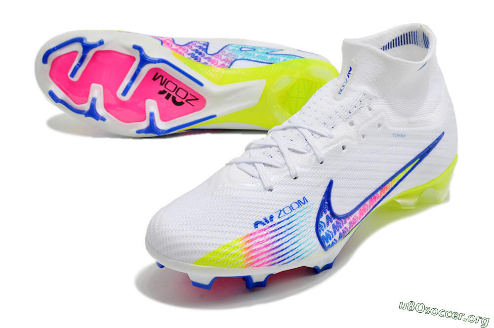 Nike Air Zoom Mercurial Superfly 10 Elite FG Football Boots - White/Blue/Pink 0