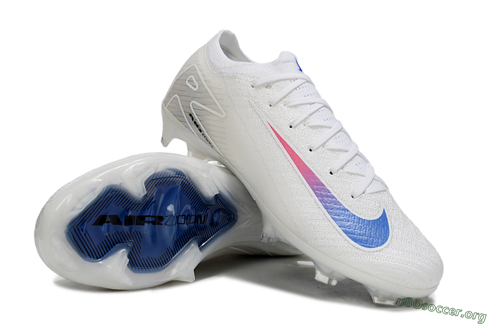 Nike Air Zoom Mercurial Vapor 16 Elite FG Football Boots - White/Blue/Pink 4