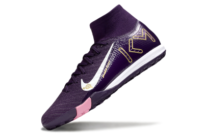 Nike Air Zoom Mercurial Superfly 10 Elite TF Football Shoes - Purple/White/Gold