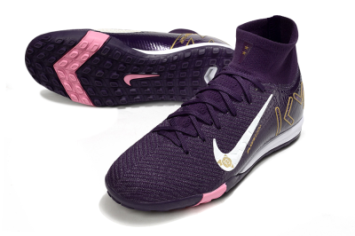 Nike Air Zoom Mercurial Superfly 10 Elite TF Football Shoes - Purple/White/Gold