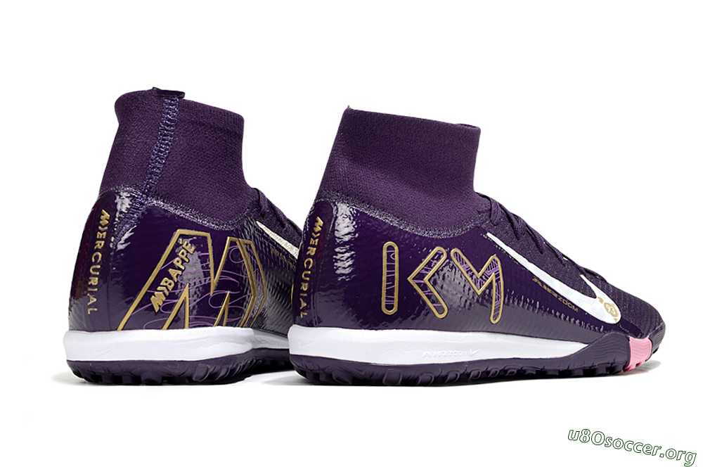 Nike Air Zoom Mercurial Superfly 10 Elite TF Football Shoes - Purple/White/Gold 7