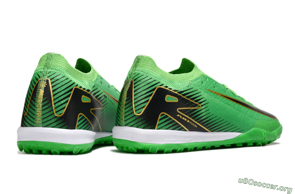 Nike Air Zoom Mercurial Vapor 16 Elite TF Football Shoes - Green/Gold/Black 6
