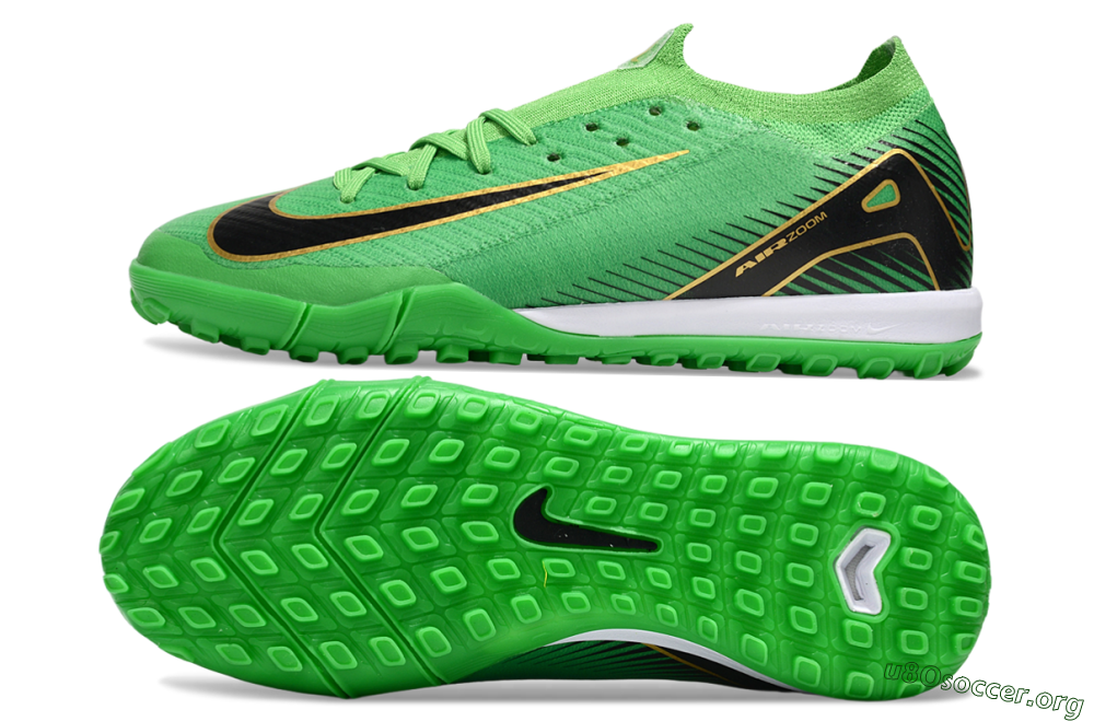 Nike Air Zoom Mercurial Vapor 16 Elite TF Football Shoes - Green/Gold/Black 1