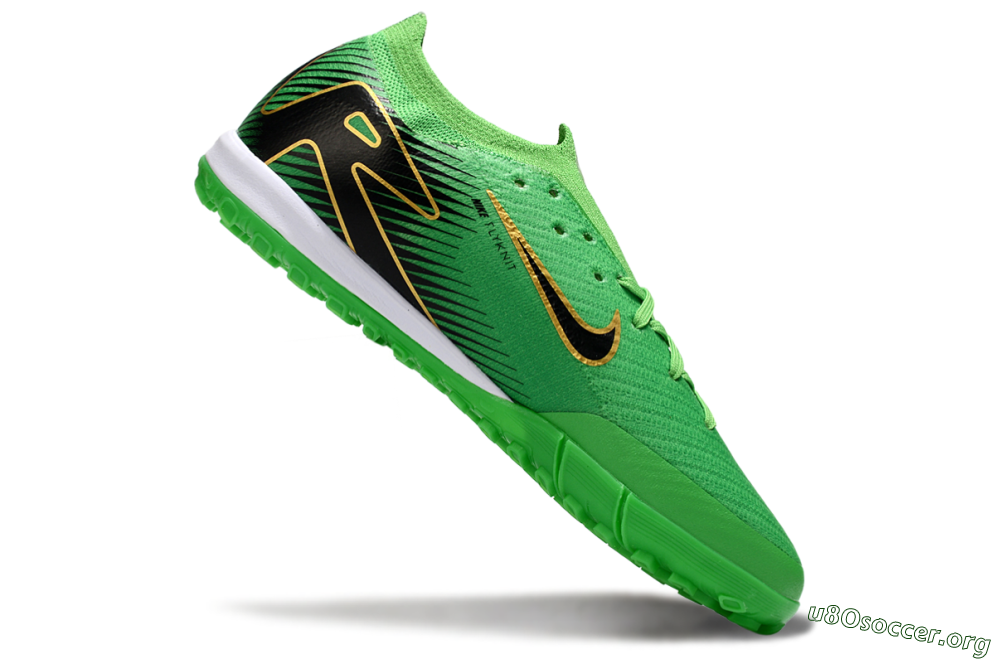 Nike Air Zoom Mercurial Vapor 16 Elite TF Football Shoes - Green/Gold/Black 4