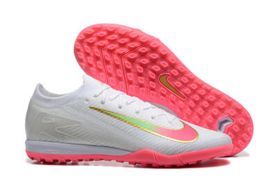 Nike Air Zoom Mercurial Vapor 16 Elite TF Football Shoes - White/Pink/Gold