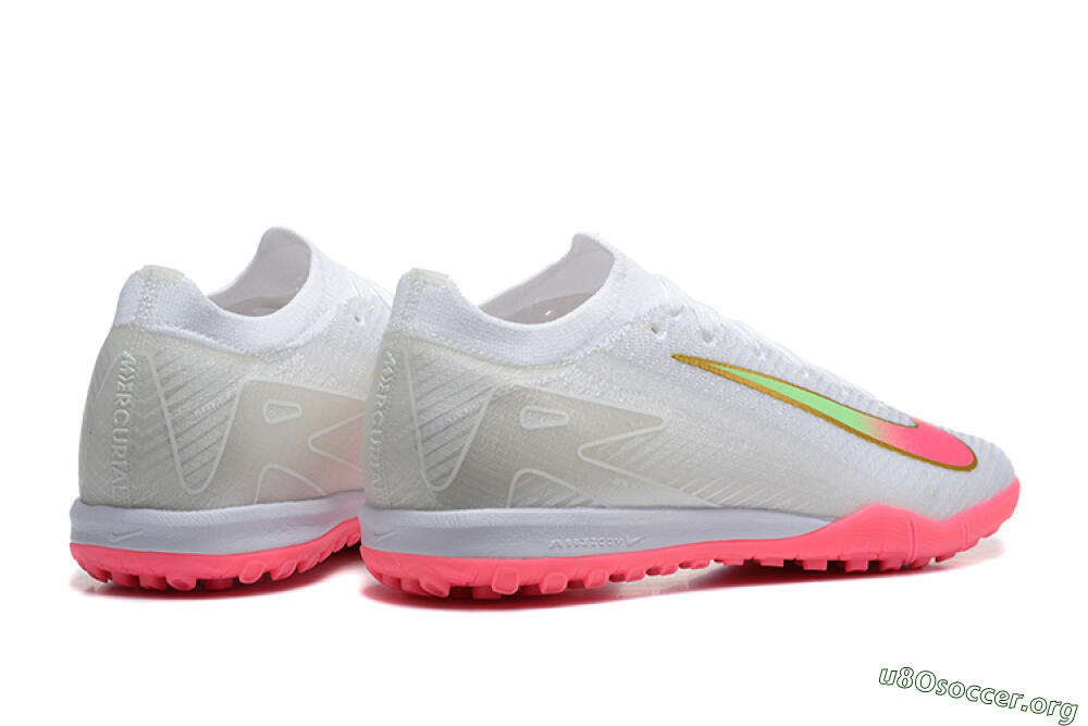 Nike Air Zoom Mercurial Vapor 16 Elite TF Football Shoes - White/Pink/Gold 9