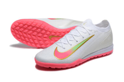 Nike Air Zoom Mercurial Vapor 16 Elite TF Football Shoes - White/Pink/Gold