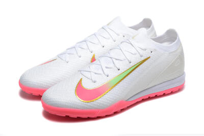 Nike Air Zoom Mercurial Vapor 16 Elite TF Football Shoes - White/Pink/Gold