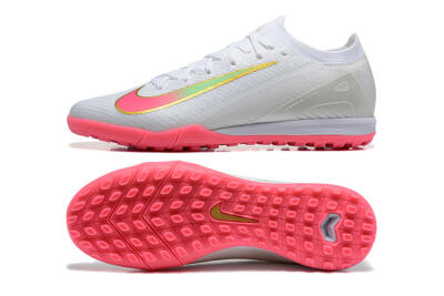 Nike Air Zoom Mercurial Vapor 16 Elite TF Football Shoes - White/Pink/Gold